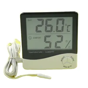 Цифровой встроенный/наружный термометр и внутренний гигрометр с часовой индикацией календаря