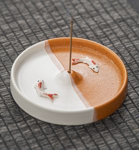 Plato de cerámica de pez Palo santo, placa de leña <span class=keywords><strong>peruana</strong></span>, soporte base, bandeja contenedora para bendición, relajación, meditación - Product Image 1