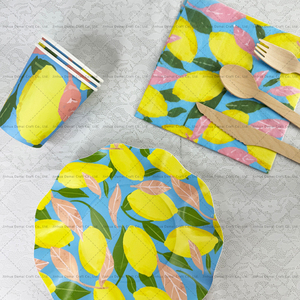DAMAI Juego de 10 Platos Desechables de Papel con Diseño de Limón de 10 Pulgadas, Platos para Fiestas, Despedidas de Soltera, Cenas y Cumpleaños - Product Image 3