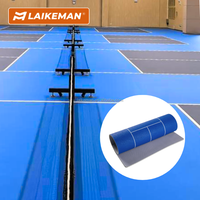 Système de terrain de pickleball portable, durable et léger pour l'entraînement, tapis de sport enroulable de 1,8 m x 18 m, utilisation intérieure/extérieure