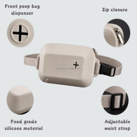 Pochette d'entraînement multifonctionnelle en silicone pour chien, étanche, pour extérieur, avec distributeur de sacs à déjections canines