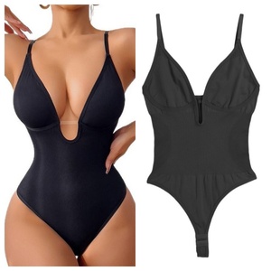 Femmes sans bretelles Shapewear plongeant profond Corset body contrôle du <span class=keywords><strong>ventre</strong></span> dos nu mi-<span class=keywords><strong>cuisse</strong></span> corps Shaper respirant volants gaines - Product Image 1