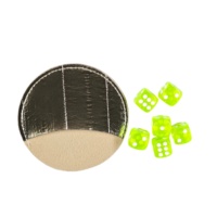 Sac de rangement portable pour jeu de mahjong avec finition argentée métallisée, accessoires de jeu de mahjong, dés en acrylique fluorescent