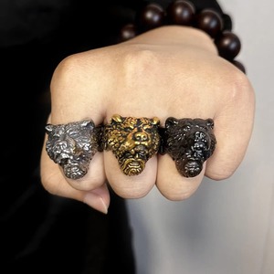 Assurance commerciale en acier inoxydable Viking Vintage Thor marteau anneau nordique tête de loup pendentif religieux hommes accessoire fabriqué en alliage - Product Image 6