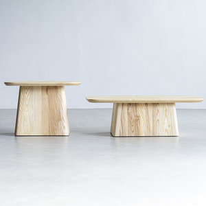 Mesa de Centro de Madera Maciza Estilo Wabi-Sabi con Acabado de Cera Blanca, Diseño Creativo para Muebles de Sala de Estar y Uso en Casas de Huéspedes - Product Image 5