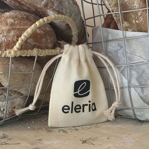 100% Organic Cotton <b>Drawstring</b> Bag Reusable Small <b>Pouch</b> Bag Fashion Trendy <b>Drawstring</b> <b>Pouch</b> Bag - Product Image 4