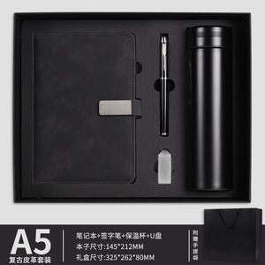 Wholesale Corporate Leather Notebook Pen Gift Sets With Water Bottle Customizable Luxury A5 Diary <strong>Note</strong> Book Gift <strong>Box</strong> With USB - Product Image 4