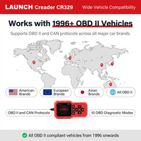 Escáner OBD2 LAUNCH Creader CR329, Herramienta de Diagnóstico OBDII para Automóviles de Pasajeros, Compatible con Impresión en la Nube y Prueba de Batería