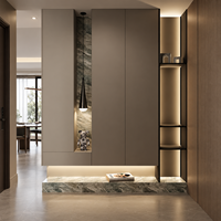 Meuble de rangement d'entrée moderne de luxe avec armoire à chaussures intégrée et espace d'organisation dissimulé, design gain de place pour entrée de villa résidentielle