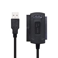 USB 2,0 SATA IDE Cable Adaptador convertidor 1,8 pies negro USB 2,5/3,5/5.25in IDE SATA Cable adaptador para electrónica de consumo