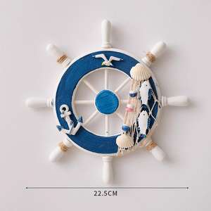 Timone Nautico in Legno Decorazione da Parete Ornamento Classico Marittimo per Case Costiere e Ambienti a Tema Spiaggia - Product Image 3