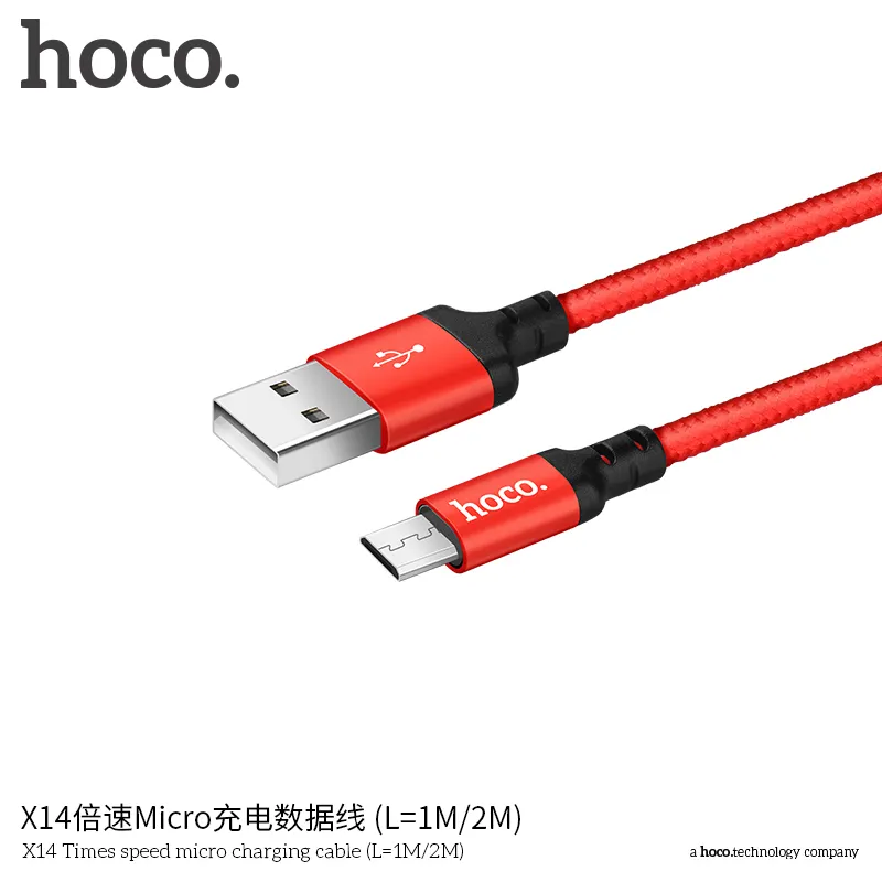 Hoco X14 Keer Snelheid Voor Micro Type-C Ip Opladen Kabel 1M 2M