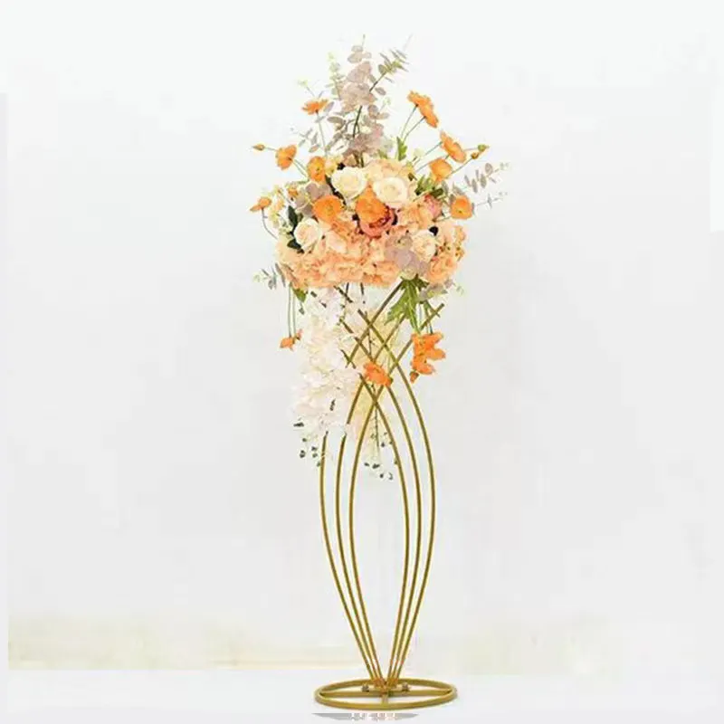 Factory direct metal wedding centerpieces gold flower stand for floral arrangement flower vase stand for party events home decor