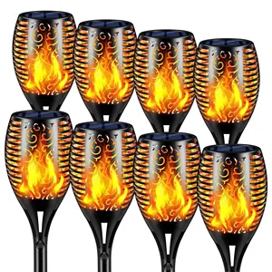 Led Solar Light Outdoor KAGAWA 12/33/72/96 LED Tiki Torches Landscape Decoration Pathway Lights Outdoor Solar Torch Light With Flickering Flame