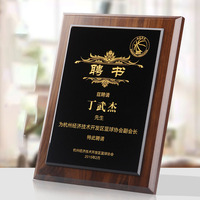 Plaque commémorative en verre cristal et bois, prix de gros usine, avec design personnalisé, plaque de récompense gravée