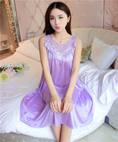 Camisones de satén con encaje bordado Happy para mujer, sexy vestido de casa/baño, lencería de talla única para mujer, ropa de dormir