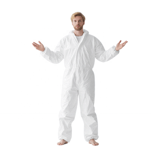 Combinaison blanche EPI personnalisée Type 5/6 Combinaison jetable microporeuse Combinaison <span class=keywords><strong>Tyvek</strong></span> <span class=keywords><strong>Dupont</strong></span> Combinaison jetable Hazmat pour vêtements de travail - Product Image 3