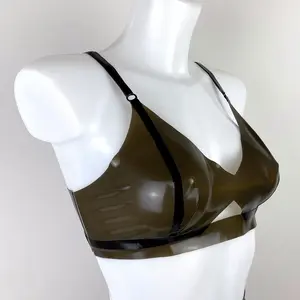 فستان حفلات تنكري مثير أبيض طويل وسخي للنساء من المطاط اللاتيكس مقاس بسيط من Latex Gummi