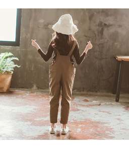 Artículos Pequeños de Venta Rápida para Niños, Camiseta y Pantalones con Estampado Color Caqui Marrón para Niña - Product Image 3