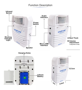 Chuông Cửa Chào Mừng Cảm Biến Hồng Ngoại PIR Máy Nghe Nhạc Chào Mừng Bằng Giọng Nói Cho Cửa Hàng Chào Đón Khách Với Điều Khiển Từ Xa - Product Image 6