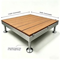 Système de terrasse modulaire en WPC réglable en hauteur, antidérapant, résistant aux intempéries, pour terrasse extérieure, piscine, usage commercial