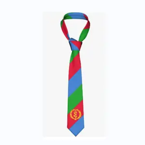 इरिट्रिया झंडा Eritrean धारीदार नेकटाई पुरुषों की गर्दन संबंधों Mens पार्टी व्यापार नेकटाई नरम Skil टाई