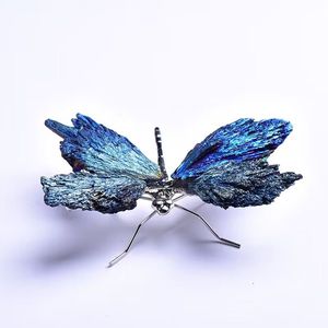 Libélula de turmalina <span class=keywords><strong>negra</strong></span> galvanizada azul-púrpura hecha a mano al por mayor de cristal natural para patio y decoración - Product Image 4