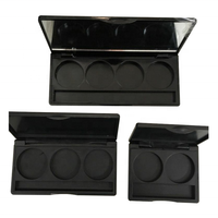 Double boîte de maquillage personnalisée 3 couleurs, conteneur cosmétique en plastique, boîte de fard à paupières vide, emballage avec miroir, vente en gros