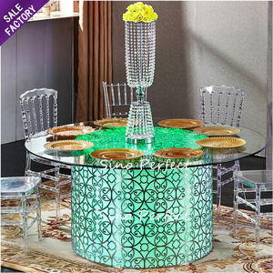 Hot Sale Crystal Transparent Clear <b>Table</b> Furniture Curved Design Event Wedding Acrylic Dining <b>Table</b> - Product Image 5