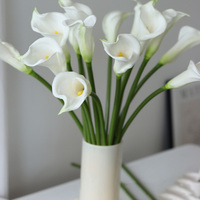Bunga Calla Lily Buatan PU Sentuhan Realistis Warna Putih 60 cm untuk Dekorasi Pernikahan dan Rumah