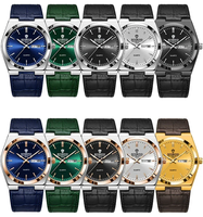 Reloj de Pulsera Binbond B102 102 Casual de Negocios para Hombre, Reloj de Lujo de Acero Inoxidable, Relojes de Vestir de Cuero para Hombre, Reloj de Cuarzo de Moda Masculina