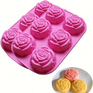 Moule à glaçons et à savon en silicone en forme de rose, sans BPA, qualité alimentaire, outil de cuisine - Product Image 1