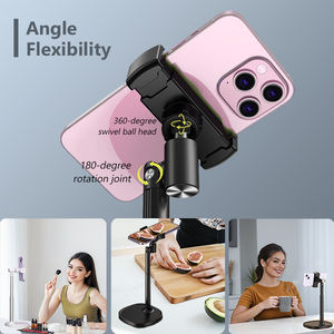 Soporte Universal para Teléfono, Soporte Giratorio de Aleación de Aluminio, Altura Ajustable, 360 Compatible con Todos los Teléfonos Inteligentes, iPhone y Android - Product Image 5