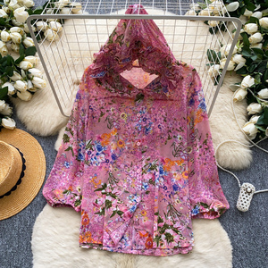 Blusas Casuales <span class=keywords><strong>de</strong></span> <span class=keywords><strong>Manga</strong></span> Larga con Capucha para Otoño, Camisas Estampadas para Mujer, Tops Casuales para Dama, Ropa al por Mayor para Mujer - Product Image 1