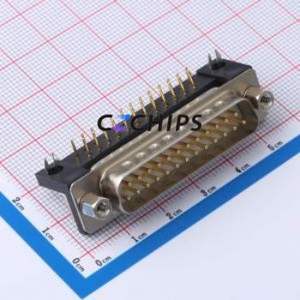 X0325WC2W2 D-Sub/VGA Connector Bent Lead Through Hole Connector Standard D-Sub Male 25P Right Angle Insert - Product Image 1