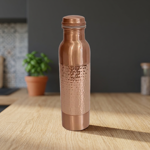 Botella de Agua de Cobre con Diseño Martillado, Infusor de Té, Tapa Hermética, Apta para Lavavajillas, Revestimiento Anticorrosión, Ecológica, para Agua Hirviendo - Product Image 1