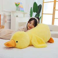 Peluche Canard Super Douce et Moelleuse Allongée, Coussin Canard en Peluche Rose Noir Jaune Blanc, Jouet en Gros
