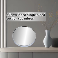 Miroir à ventouse simple face enveloppé de 6 pouces avec 3 ventouses puissantes, grossissement 3X, moderne, portable, pour bureau et hôtel