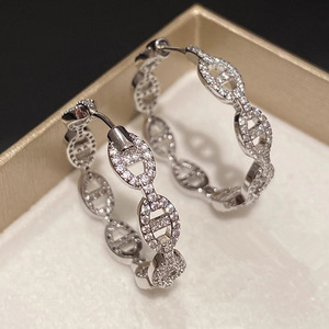Orecchini a Cerchio Geometrici, Orecchini Pendenti con Zirconi per Donne, Gioielli di Tendenza - Product Image 5
