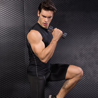 Débardeur d'entraînement moulant PRO pour homme – Vêtement de sport extensible pour la course, le fitness et le basketball – Effet sculptant – Toutes tailles