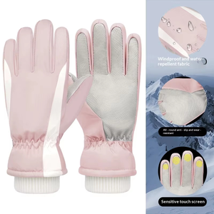 Gants <span class=keywords><strong>de</strong></span> cyclisme d'hiver imperméables pour hommes et femmes, gants <span class=keywords><strong>de</strong></span> <span class=keywords><strong>ski</strong></span> à doigts entiers doublés <span class=keywords><strong>de</strong></span> polaire coupe-vent et compatibles avec les écrans tactiles pour les sports <span class=keywords><strong>de</strong></span> plein air - Product Image 2