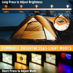 100W Solar Powered <b>LED</b> <b>Work</b> <b>Light</b> 216 <b>LEDs</b> 10000LM Magnetic <b>Rechargeable</b> Lamp 5000mAh Battery 5 Lighting Modes IP55 Waterproof - Product Image 5