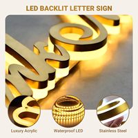 Logotipo Personalizado con Retroiluminación LED, Letrero Comercial de Metal con Luz, Logotipo 3D Iluminado para Publicidad en Paredes Exteriores