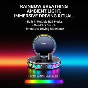 Supporto per Telefono da Auto con Ventosa Regolabile, Morsetto Elettrico Automatico, Blocco con Un Solo Tasto, Luce RGB, Anti-Vibrazione, per Cruscotto - Product Image 5