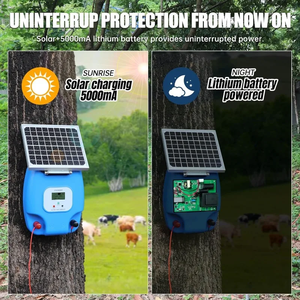 Chargeur de clôture solaire avec écran LCD, 1,5 Joule, portée de 5 milles, batterie au lithium et panneau solaire 5W - Product Image 2