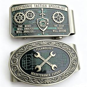 Clip Táctico Electrónico de Aleación de Zinc con Baño de Plata, Diseño Temático Tecnológico en Relieve, Regalo Empresarial - Product Image 6