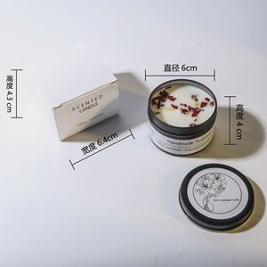 Bougie parfumée cylindrique en cire de soja avec fleurs séchées pour l'aromathérapie - Cadeaux de mariage et d'anniversaire chinois - Product Image 6