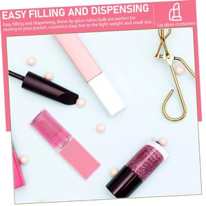 5ml Pink White Black Empty Custom Colored Lip Gloss Tube <b>Container</b> <b>Square</b> Lip Gloss Tubes With Wand - Product Image 2