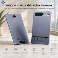 Perekam Suara AI Nirkabel FW920E Harga Grosir, Pencatat Catatan yang Dapat Dipakai, Format WAV, Paduan Aluminium, Pemasok Pertemuan, Cina