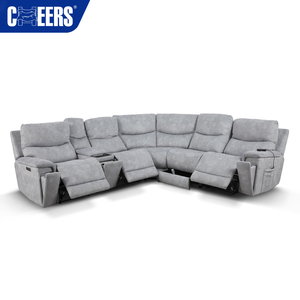 MANWAH CHEERS Nieuwe Design Woonkamerbanken Waterdichte Stof Elektrische Relaxfauteuil Hoekbank <span class=keywords><strong>Massage</strong></span> en Opbergfunctie - Product Image 3